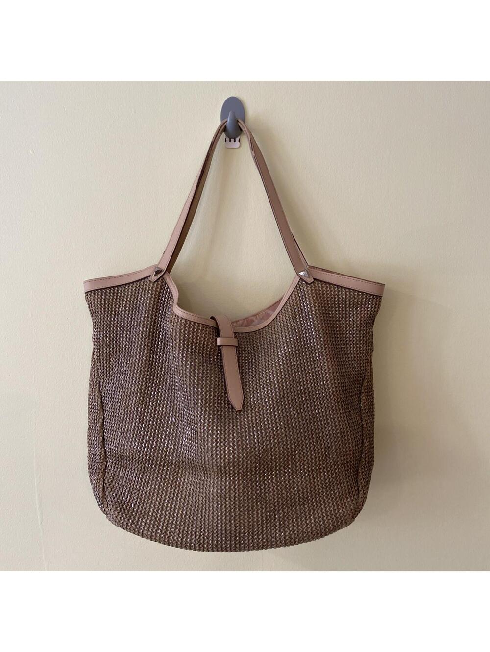 Stella And Dot Beige Woven Handbag
